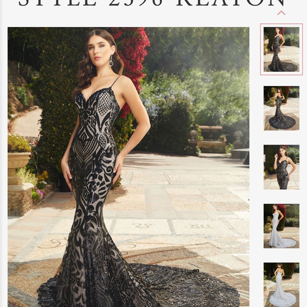 Casablanca Wedding Dress Style Keaton 2396- black sequin lace fit and flare